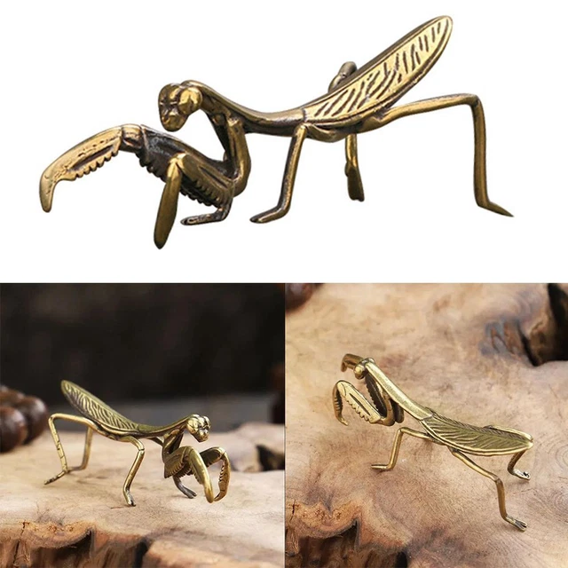 Decorazione Insetto Rame Mantide Miniatura Ornamento Desktop Simulazione Statua Insetto