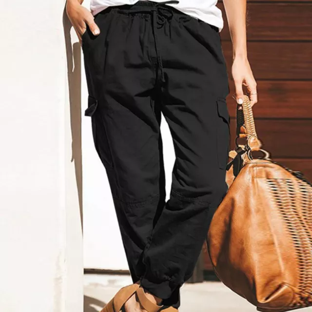Lady Trousers Leisure Quick Dry Multi Pockets Cargo Pants Simple
