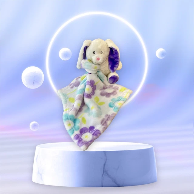 LITTLE MIRACLES PLUSH White Bunny Baby Blanket Lovey Costco Purple