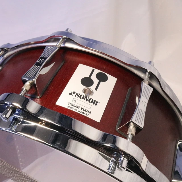Sonor D-515Mr Phonic 14X5.75 Sonar Mahogany Red Snare Drum With Case