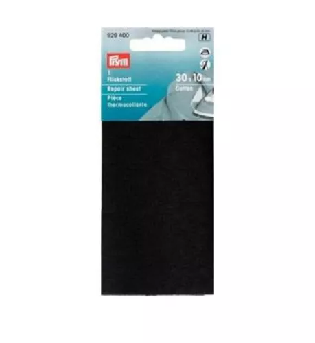 Prym 12 x 45 cm Black Iron-On Cotton Repair Sheet