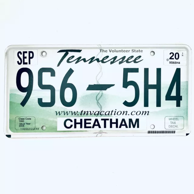 2020 United States Tennessee Cheatham County Passenger License Plate 9S6 5H4