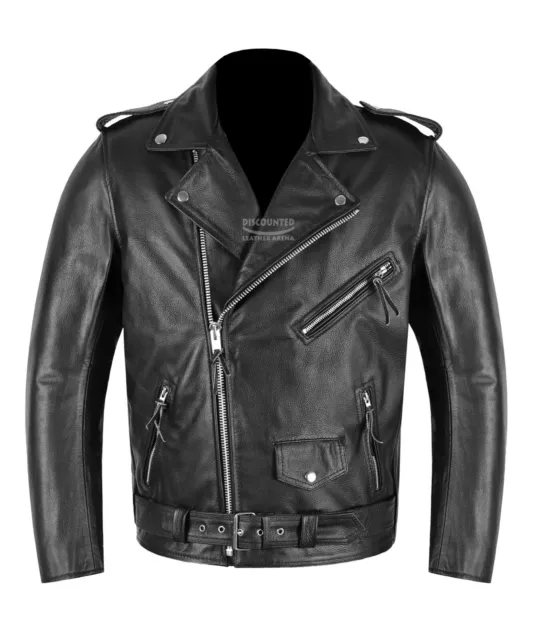 Men's Brando Leather Jacket With Armours Protection Bikers Motorcycle Jackets