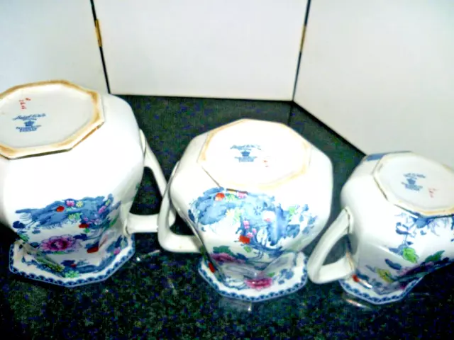 Losol Ware Keeling and co Set of 3 Chusan Pattern Jugs 3