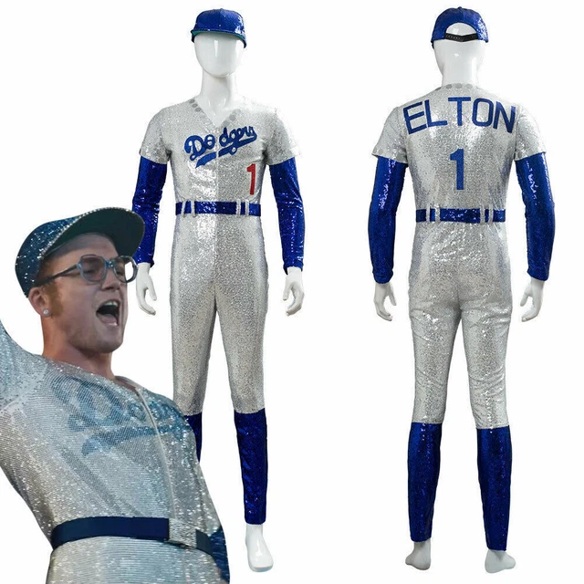ROCKETMAN ELTON JOHN Dodgers Baseball Sequin Cosplay Jumpsuit