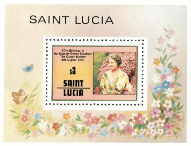 St. Lucia 1980 - Queen Mother 80th Birthday - Souvenir Sheet - Scott 503 - MNH