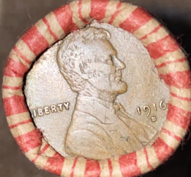 1 US Lincoln Wheat Cent Penny Roll 1928-D/1916-D (50 Coins) Old Vintage