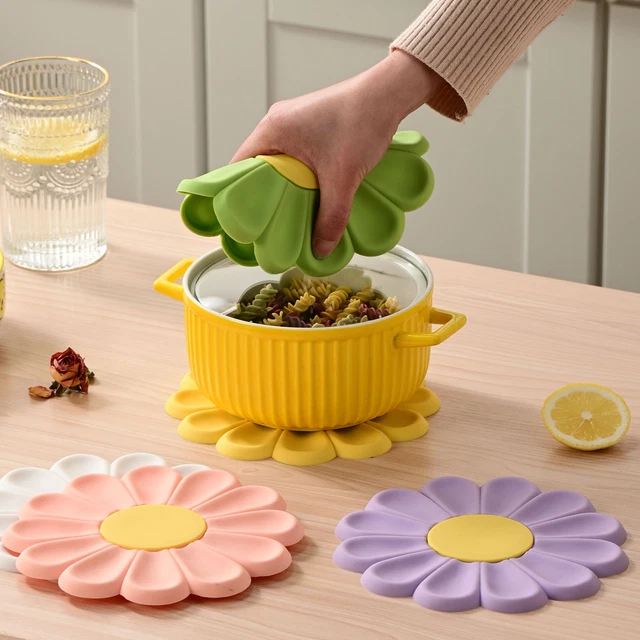 Soporte para maceta flexible antideslizante a alta temperatura estera de flores decoración