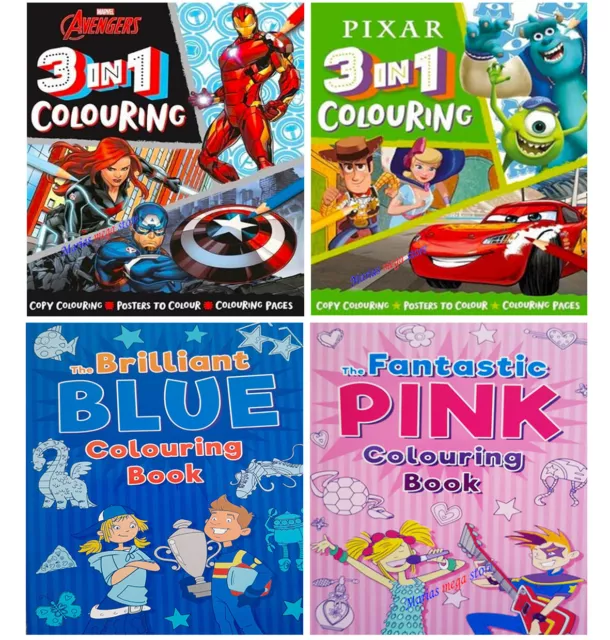 CHILDRENS COLOURING BOOKS for Boys for Girls Kids Book DISNEY PIXAR