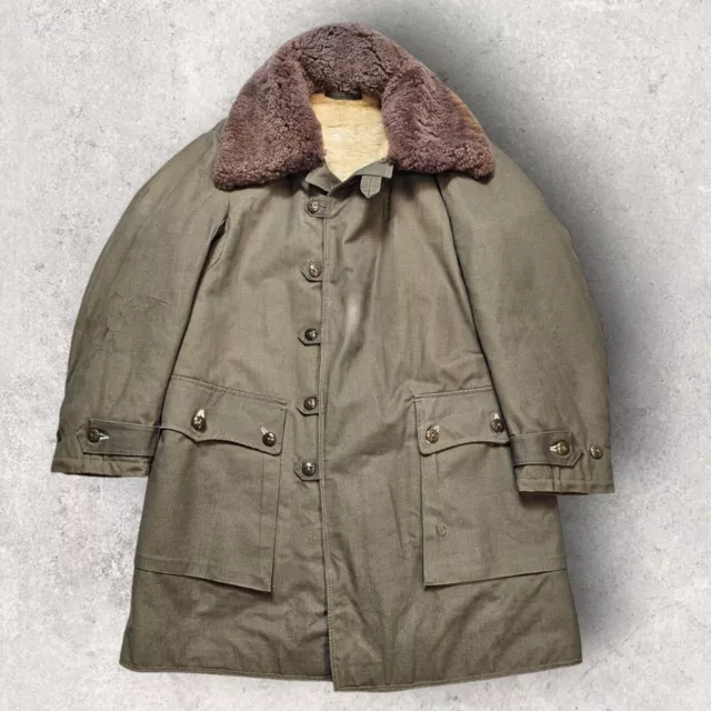 SWEDISH M1909 ARMY Parka WW2 Sheepskin Lined Field Coat Military