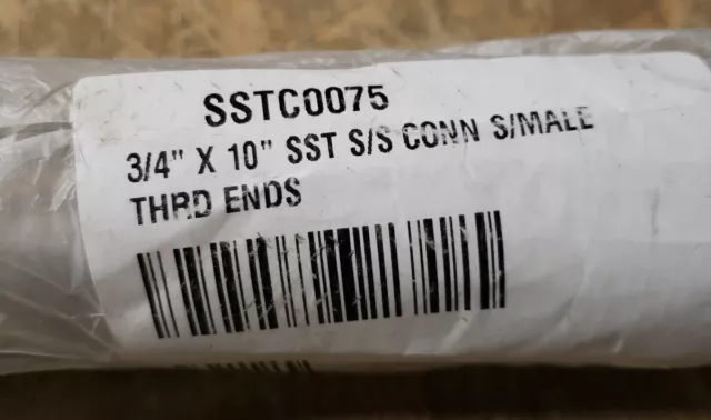 Metraflex 3/4" x 10" THREADED FLEXIBLE PUMP CONNECTOR SSTC0075 1J-2995-A3
