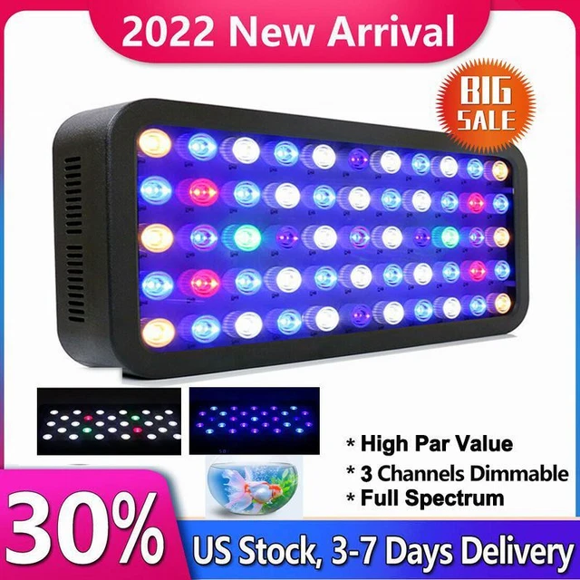 165W Full Spectrum Dimmable Aquarium LED Lights Fish Tank Coral Reef Decor Lamp
