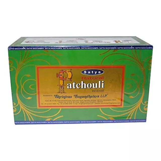 Bastoncini di incenso arrotolati a mano patchouli naturali di Satya Nag Champa 12 x 15 gm