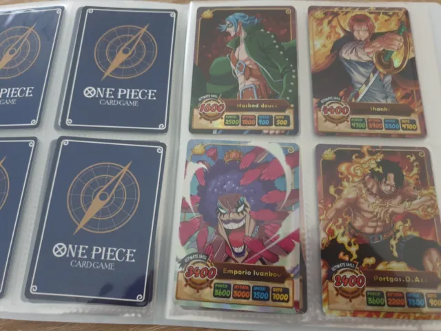 LOT DE 49 cartes One Piece Brillantes Avec Classeur One Piece Card