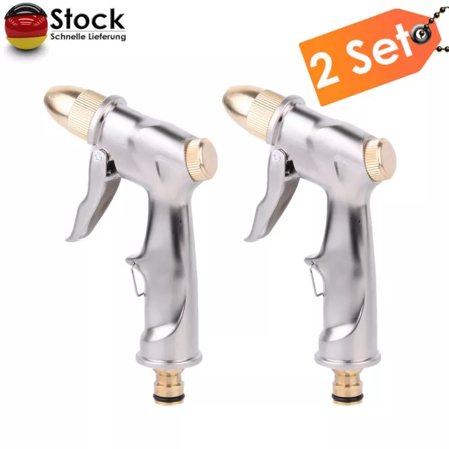 2X Wasserpistole Spritze Spritzpistole Metall Garten Auto Brause Messing Garden