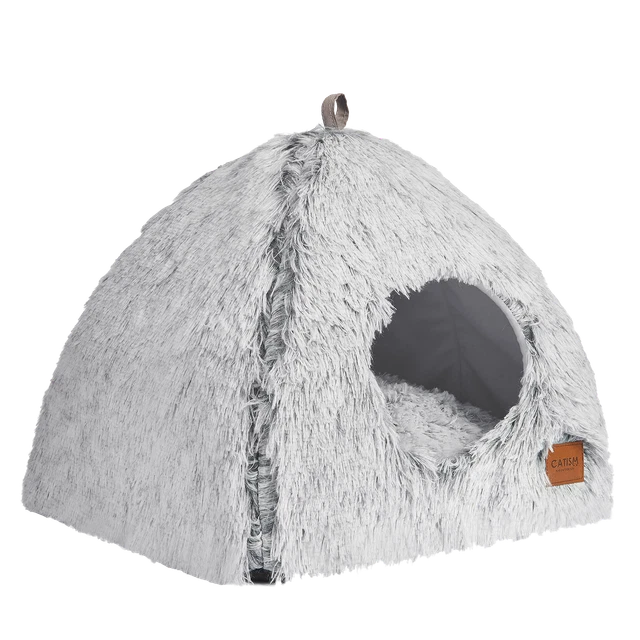 Cat Cave Bed 2 in 1 Removable Washable Cushioned Pillow Soft Furniture Pet Bed