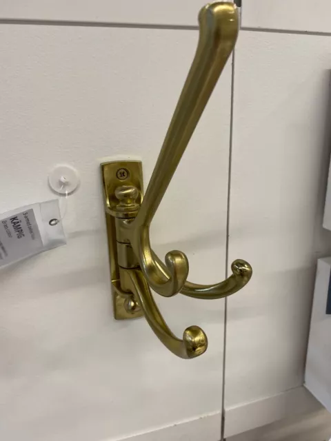 IKEA KAMPIG 4-ARMED swivel hook, brass-colour, wall hook, 303.471.32 £36.99  - PicClick UK