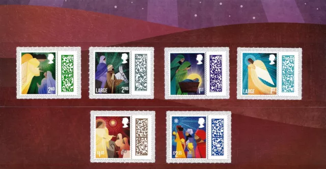 Gb 2022 Christmas Nativity Full Set Of Six Barcoded Issues Sg4732 - Sg4737 Mnh