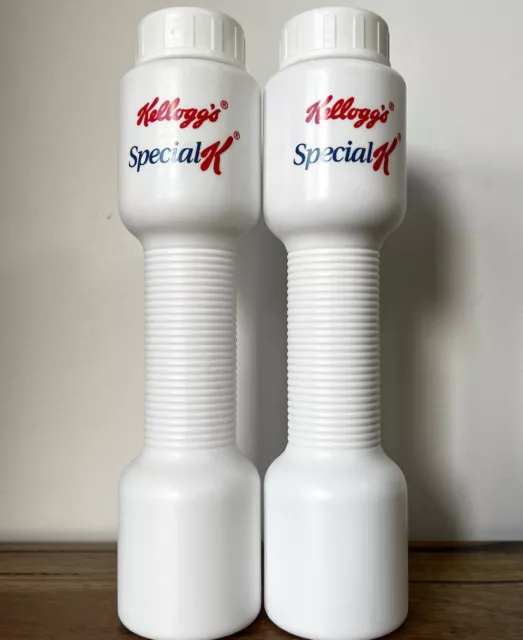 Kelloggs Special K.  Rare, Milk Drink Bottle /  Water Hand Weights Collectables.