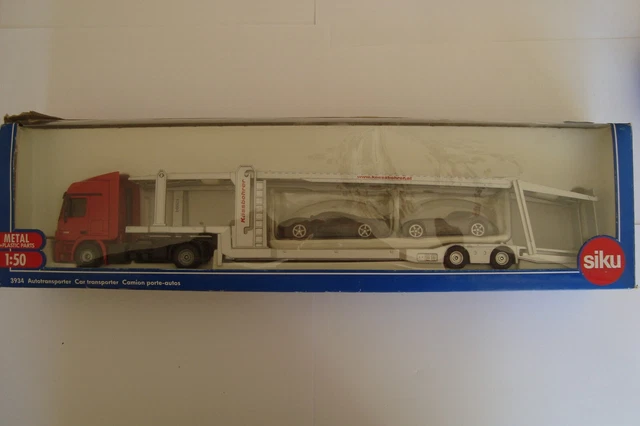 Camion MAN Semi-remorque SIKU 1872 - Convoi Exceptionnel Surbaissé Avec Char - Échelle 1/87