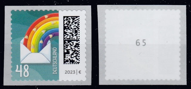 Bundesrepublik 3743 R ** 48 C. Welt der Briefe, selbstklebend mit Zählnummer
