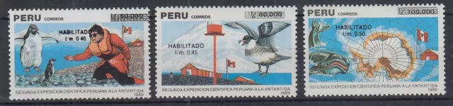 Perú 1989 Expedición Antártica Mi.-No 1446-48 Juego 3 Valores **