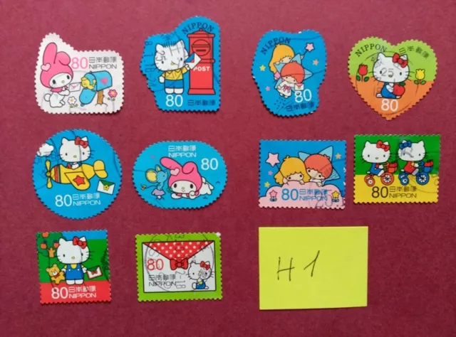 Hello Kitty Sanrio Little Twin Stars My Melody   Used Japan Stamps