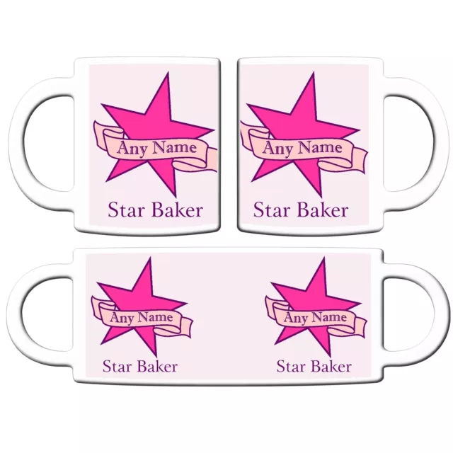 PERSONALISED STAR BAKER SCROLL PRINT 11oz CERAMIC MUG CHRISTMAS BIRTHDAY