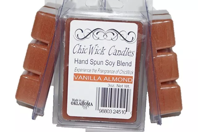 ChicWick Candles 3Pk Vanilla Almond Soy Wax Melts 9oz 18 Wax Cubes ,Tarts,Wax Ta