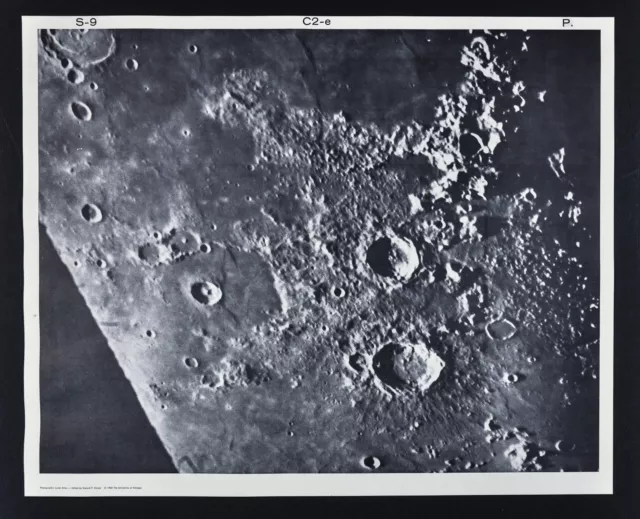 1960 Lunar Moon Map Photo Caucasus C2-e Pic Du Midi Observatory Crater Astronomy