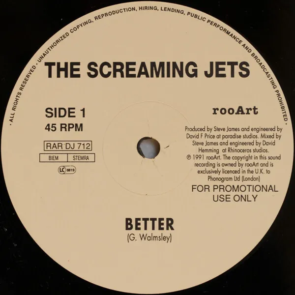 The Screaming Jets - Better - Used Vinyl Record 12 - G6999z