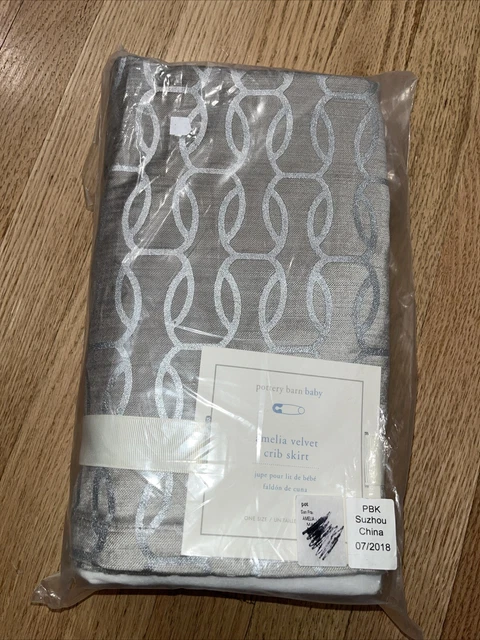 POTTERY BARN KIDS AMELIA VELVET Crib Skirt CRIBSKIRT Nursery NEW