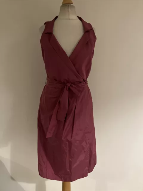 MaxMara Gorgeous Silk Blend Taffeta Belted Dress UK 12