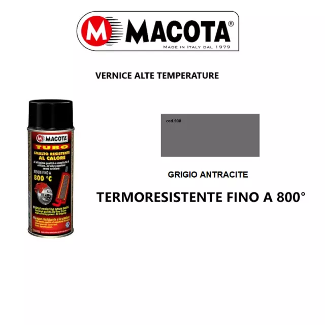 Bomboletta Vernice Spray Alte Temperature Antracite Pinze Freno Marmitta 400ml