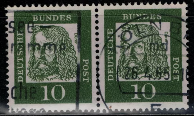 BRD Bedeutende Deutsche waagerechtes Paar Mi. - Nr. 350 y mit Vollstempel KÖLN