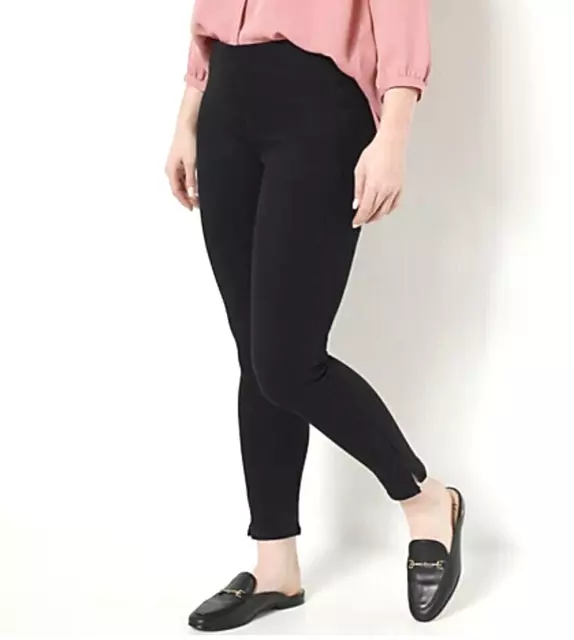 Nydj Sculpt-Her Super Skinny Ankle Jeans With Slits - Black, 2X A453031