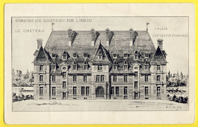 cpa RARE NANTEAU DOMAIN PLAN on LUNAIN Le CHÂTEAU dated January 16, 1913