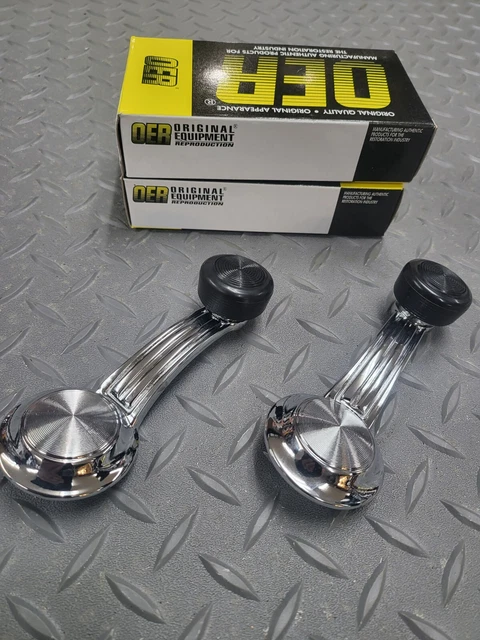 Chrome Door Window Crank Handle Pair 67-69 Camaro Firebird Deluxe interior