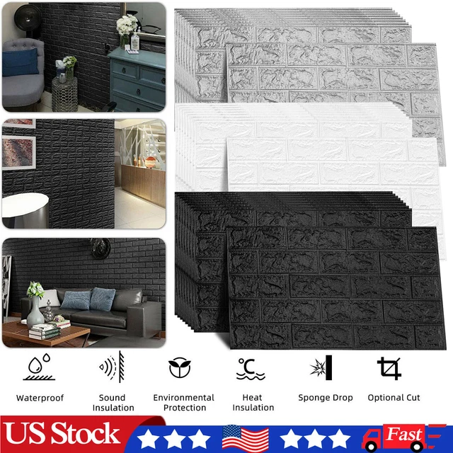 3D FOAM PANELS Tile Stone Brick Wall Sticker Self Adhesive DIY Decor