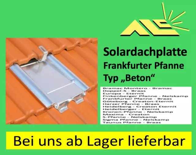 Solar Platte Marzari BETON, Frankfurter Pfanne Schaumkeil, Rechnung m. 0% MwSt.!