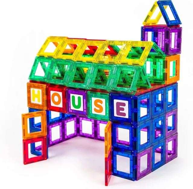 80PCS Playmags Magnetic Tile Building Set: Exclusive Educational Clickins Kit