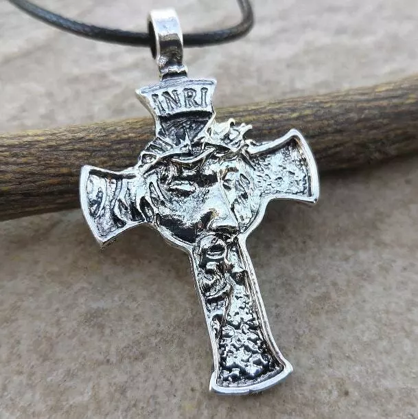925 Sterling Silver Christian 3D Jesus Christ Cross Catholic Crucifix Necklace