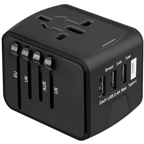 Universal International Travel Power Adapter, All in One Wall Charger with Hi...