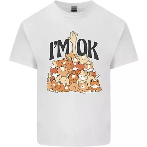 I'M Ok Divertente Gatto Mamma Papà Crazy Donna Gattino Uomo Cotone T-Shirt