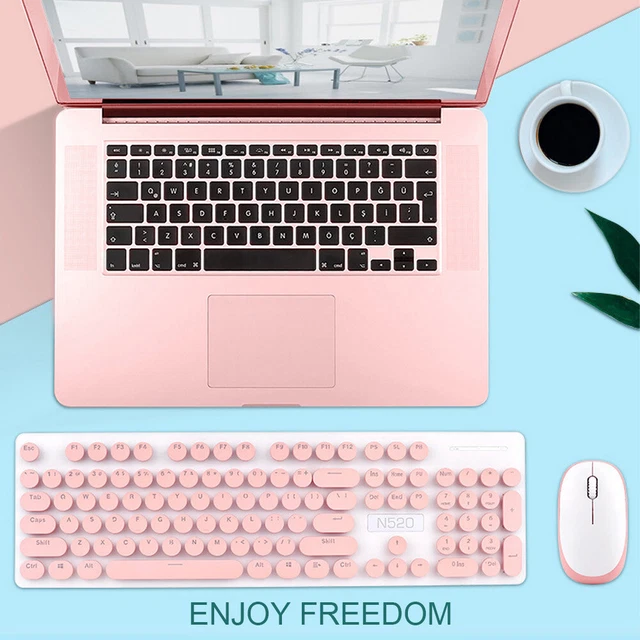Notebook Retro Keyboard Mouse Set Computer Accessories For Laptop Wireless USB