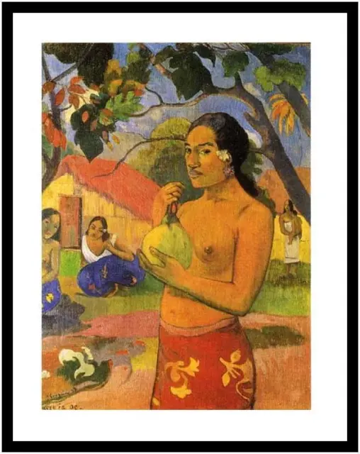 Paul Gauguin Poster Kunstdruck Bild im Alu Rahmen Wohin gehst du 80x60cm Neu