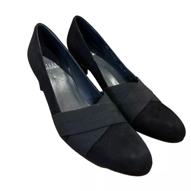 Stuart Weitzman Pumps Womens Size 7.5 Tweety Black Suede  MSRP $450