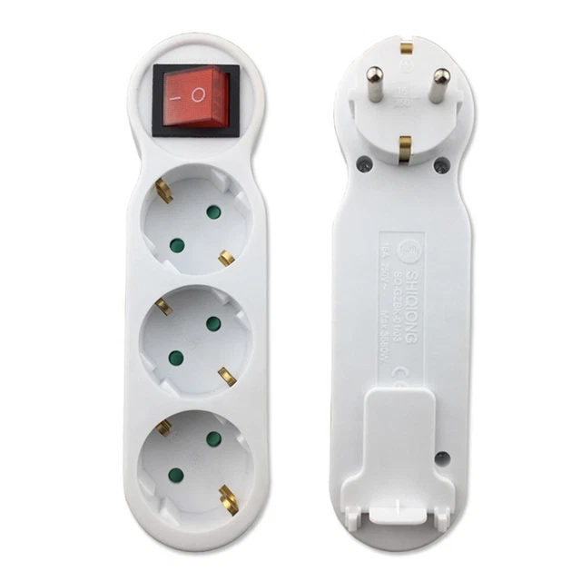 18x5x7,5cm Adaptador de llave de enchufe 250V 16A 50Hz Barra de llave robusta tra