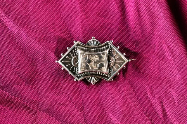 ANTIQUE VICTORIAN HM STERLING SILVER SWEETHEART BROOCH PIN 1880's Aesthetic