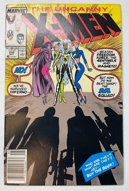 May 1989 Uncanny X-Men 244 Marvel Comics 1st App Jubilee M Squad Claremont